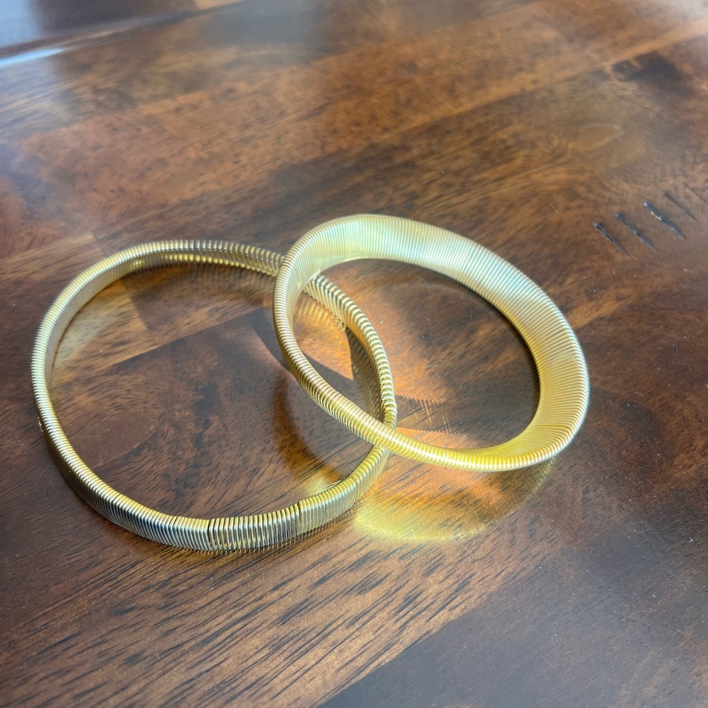 Source Unknown Gold Coil Bracelets